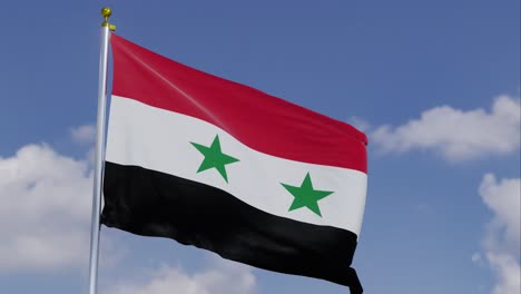 Flagge Syriens Bewegt Sich Im Wind Mit Einem Klaren Blauen Himmel Im  Hintergrund, Wolken Bewegen Sich Langsam, Fahnenmast, Zeitlupe Kostenlos  Stock Video Footage Downloaden Clips