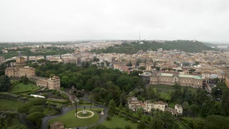View-Overlooking-The-Gardens-Of-Vatican-City-From-St-Peter's-Basilica-Rooftop