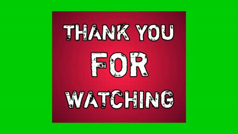 End-screen-video-animation-Text-Thank-you-for-watching-on-green-screen-with-red-background