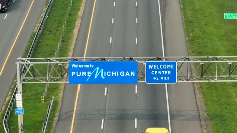 Welcome-to-Pure-Michigan-state-road-sign