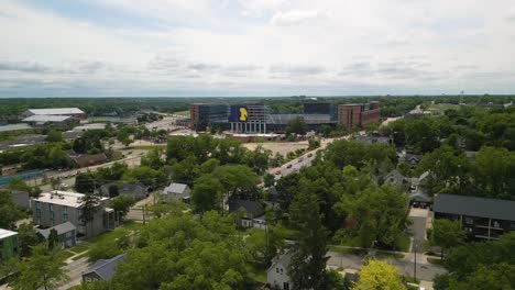 Aerial-Establishing-Shot-of-University-of-Michigan-Football-Stadium:-The-Big-House
