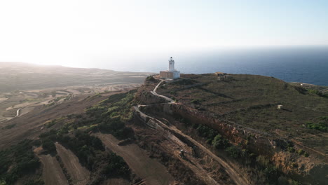 Aerial-view-of-Lighthouse-in-Malta
