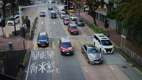 Awe-Inspiring-Footage-of-Hong-Kong's-Vibrant-Traffic---Overpass-View---4K-Video