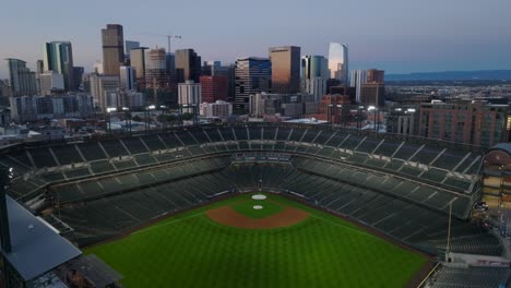 Denver,-CO-skyline-with-MLB-Colorado-Rockies-stadium-in-foreground