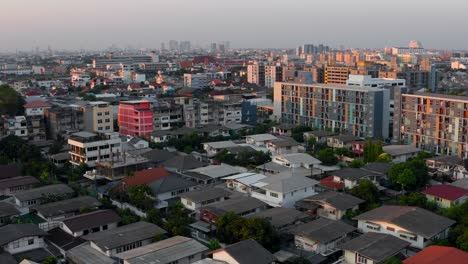 Aerial-drone-shot-forward-of-the-city-of-Bangkok