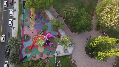 children's-playground-at-Buenos-Aires-City,-aerial