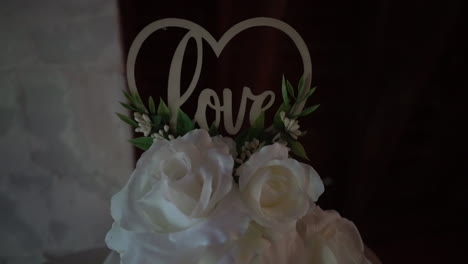 love-sign-wedding-cake-white-frosting-stock-video-footage