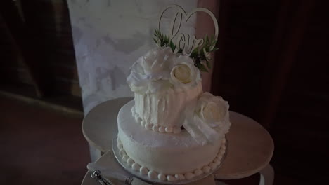 wedding-cake-white-frosting-stock-video-footage