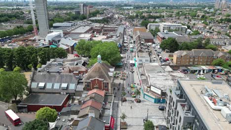 Walthamstow-Market-East-London-sunny-summers-day-drone,aerial