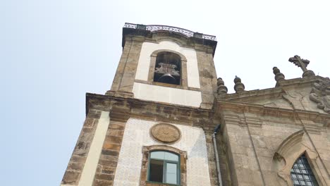 Looking-At-The-Facade-Of-The-Igreja-do-Carmo-In-Porto,-Portugal