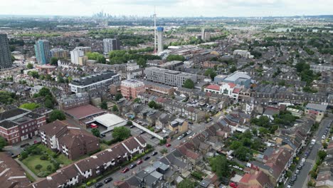 Ascending-drone-aerial-Walthamstow-East-London-UK