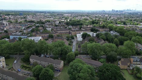 Gemeindehäuser-Walthamstow-East-London-Vereinigtes-Königreich-Drohne,-Antenne