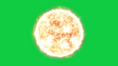 Chromakey-Realistische-Animierte-Sonne-Auf-Einem-Greenscreen-Hintergrund-Für-VFX-Compositing