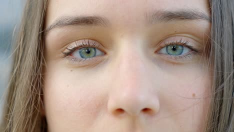 Eastern-European-Girl's-Green-Eyes-Close-Up-Shot