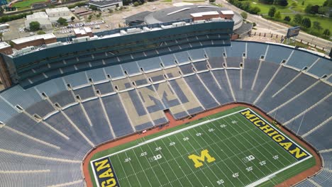 Drone-Flies-Away-from-The-Big-House-at-University-of-Michigan-Stadium