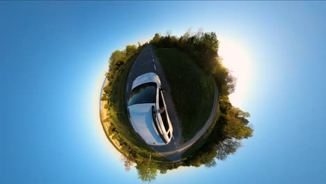 Immersive-Wanderlust:-Little-Planet-Experience-of-Van-or-Car-in-Nature-in-Hiiumaa's-Forest---360