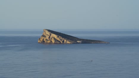 Mediterranean-deserted-island-off-Benidorm-seen-from-above-4K