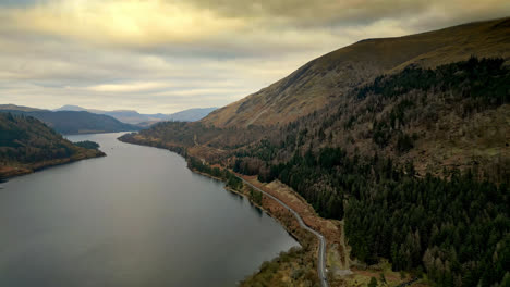 Immerse-yourself-in-the-mesmerizing-Cumbrian-landscape-with-an-aerial-video-showcasing-Thirlmere-Lake-embraced-by-majestic-mountains