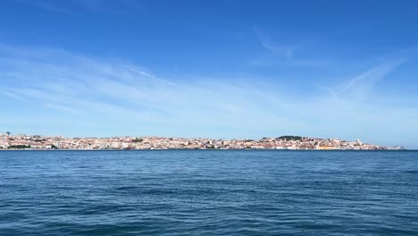 Tagus-River-in-Lisbon-during-the-day-with-blue-sky