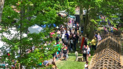Aerial-view-showing-crowd-of-several-human-in-park-during-LGBT-Pride-Festival-in-Pennsylvania