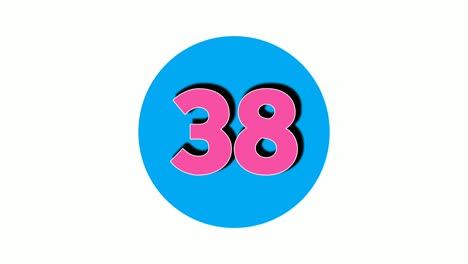 Number-38-thirty-eight-sign-symbol-animation-motion-graphics-on-white-background,4k-cartoon-video-number-for-video-elements