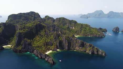 Beautiful-aerial-view-over-the-archipelago-of-Palawan,-Philippines