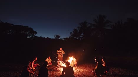 Tropical-Fire-Village-Asia-Group-Camping-Campfire-Florida-Boyscouts-Jungle-Survival-War-Military