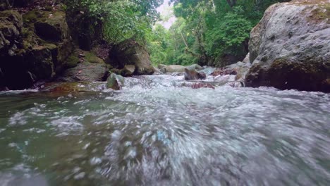 Rushing-Stream-Of-Rio-Jima-In-Bonao,-Dominican-Republic