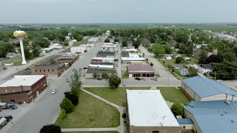 State-Center,-Innenstadt-Von-Iowa-Mit-Drohnenvideo,-Das-Sich-Von-Rechts-Nach-Links-Bewegt