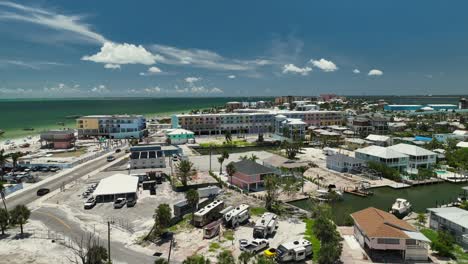 Aerial-view-of-Ft.-Myers-Beach,-Florida