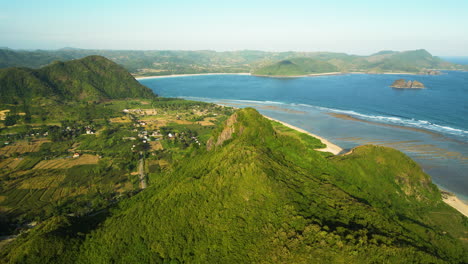Tropical-landscape-of-torok-beach-lombok,-indonesia-in-aerial-view