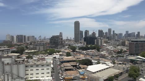 Panoramablick-Auf-Tel-Aviv,-Israel,-Luftaufnahme