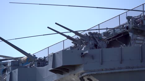 Military-guns-on-the-side-of-warship