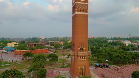 Husainabad-Clock-Tower-and-Bada-Imambara-India-Architecture-view-from-drone