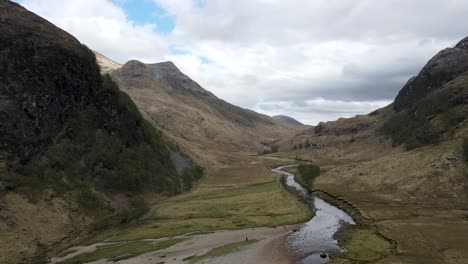 Born-from-the-pristine-mountain-streams-and-glistening-snowmelt-of-Ben-Nevis,-the-Water-of-Nevis-winds-its-way-through-the-picturesque-Scottish-Highlands-with-a-sense-of-purpose-and-tranquility