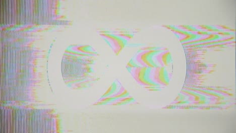 Glitch-Infinite-Symbol-Zoom-In:-Retro-Animation-Mit-Lichtblitzen-Und-Dunklem-Hintergrund