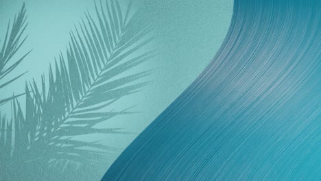 Schatten-Von-Palmblättern-Auf-Blauer-Hintergrundwand-Mit-Kopierraum