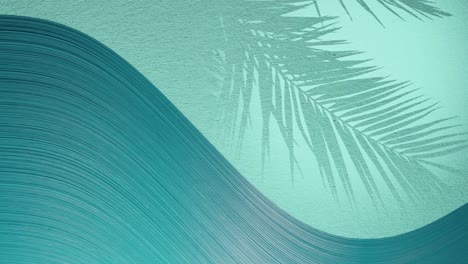 Schatten-Von-Palmblättern-Auf-Blauer-Hintergrundwand-Mit-Kopierraum