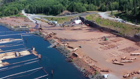 From-Land-to-Water:-Aerial-View-of-Log-Transfer-at-Campbell-River-Station