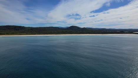 Scenic-View-of-Cabarita-Beach,-Tweed-Shire,-Bogangar,-Northern-Rivers,-New-South-Wales,-Australia-Aerial-Pan-Right