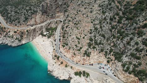 Drone-shot-of-Incredible-beautiful-Kaputaş-Beach-in-Antalya-Region-of-Türkiye