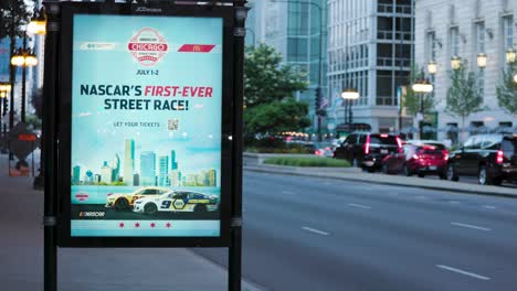 Signs-of-the-nascar-street-race-in-Chicago-promoting-the-major-event-in-the-city-4th-of-July-weekend