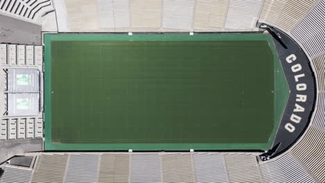 Top-Down-Aerial-View,-Folsom-Field-Stadium,-University-of-Colorado,-Boulder-USA