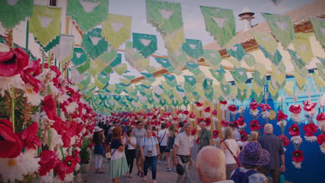 tomar-portugal-festa-dos-tabuleiros-tomar-portugal-8th-july-2023-pe-da-costa-de-baixo-street