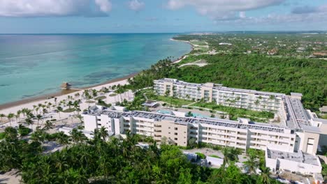 The-Westin-Puntacana-Resort-and-Club,-Dominican-Republic,-aerial-dolly-out,