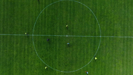 Top-Down-View-Of-Soccer-Match-At-The-Stadium---drone-shot