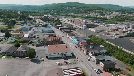 Aerial-View-of-Downtown-Madawaska-Maine-with-Water-Tower-and-Glimpse-of-Canada