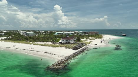 Aerial-view-of-Boca-Grande-lighthouse-on-a-sunny-day