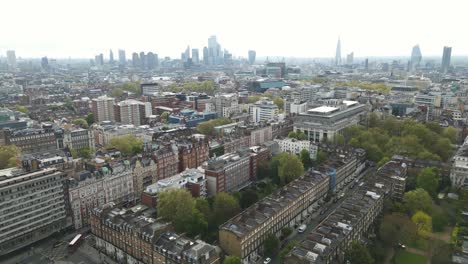 Establishing-Aerial-City-Panorama-of-Bloomsbury,-Borough-of-Camden-in-London