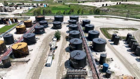 Large-oil-tanks-on-an-industrial-factory-in-the-countryside
